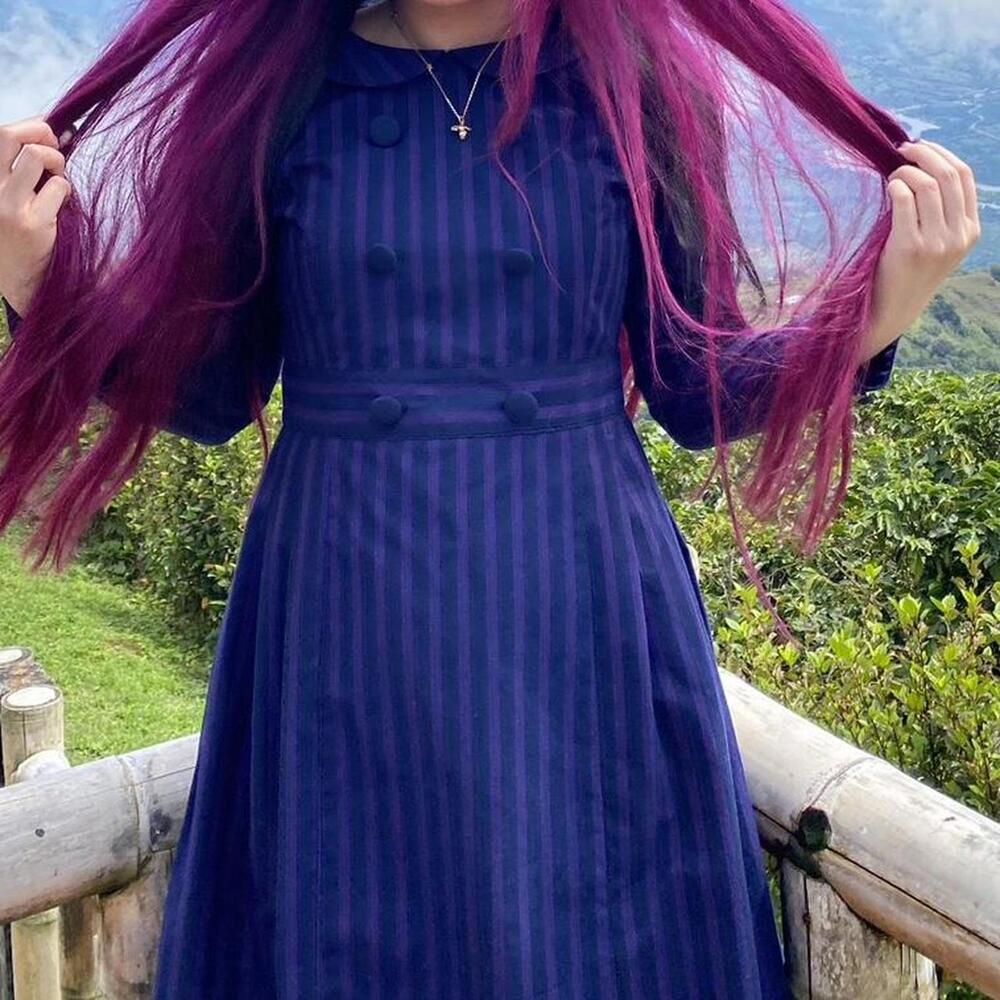 Blue Japanese Peter Pan dress, jirai kei Japan goth fashion Gothic lolita size S